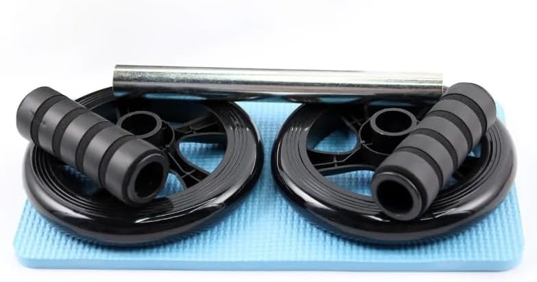 Ab Wheel Roller Double Wheel Silent Design with Knee Mat, Non-Slip Handles Core Trainer for Home Gym Workout
