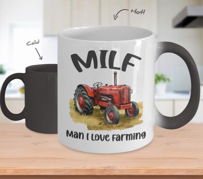 Miniatura 2 de Milf Cup Man I Love Farming Farmer Mug Color Changing, Gifts For Farm Women Sexy Idea For Wife, Farm Mom Life Tractor Mug Country Girl Girlfriend