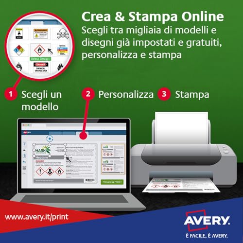 Avery Etichette In Poliestere Bianco 105X148Mm 20 Fogli - 9