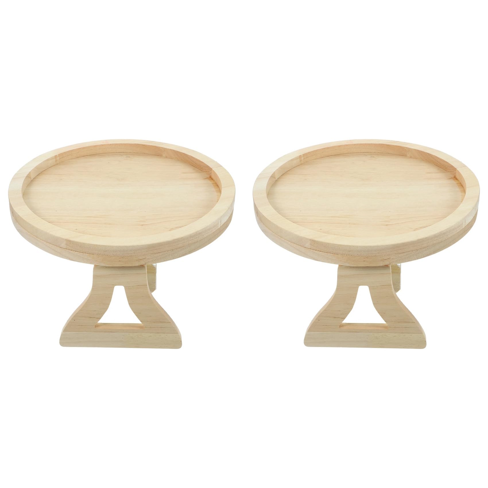 Hndhbfgrt 2X Round Foldable Wooden Sofa Clip on Side Table for Wide Couches Arm,Armrest Table for Eating/Drinks/Snacks/Remote