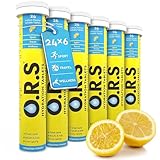 O.R.S Hydration Tablets with Electrolytes, Vegan, Gluten and Lactose Free Formula – Soluble Sports Hydration Tablets with Natural Lemon Flavour, 24 Tablets (Pack of 6 x 24)