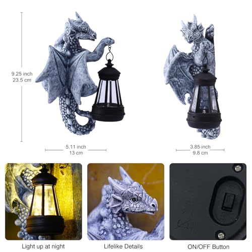 Goodecodragontreehuggergardenstatuewithsolarlantern93inchresindragondecorforoutdoorperfectdragongiftsyarddecor Urban Country Home Decor Goodeco dragon tree hugger garden statue with solar lantern 93 inch resin dragon decor for outdoor perfect dragon gifts yard decor urban country home decor