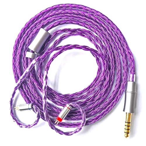 FAAEAL �C���C���[���j�^�[IEM�P�[�u���A16�R�A�V���o�[���b�L�C���z���A�b�v�O���[�h�R�[�h KZ AS10 ZS10 CCA C10�ȂǂɑΉ� �~���[�W�V�����I�[�f�B�I�}�j�A�p 0.78mm-2�s�� 5�t�B�[�g 4.4mm �p�[�v��