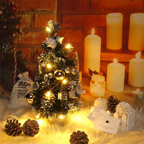 Masyrt Árvore de Natal em miniatura com luzes LED – decoração de Natal interna, decoração artificial
