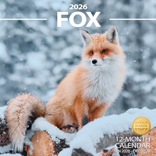 2026 Wall Calendar Fox Planner Calendar, Hangable Monthly Wall Calendar with Large Blocks for Organizing & Planning, Academic Schedule, Home, Office & Family, Thick & Sturdy Paper (12x24 Open)