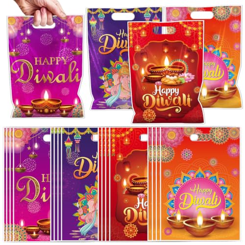 Falueqg Happy Diwali Goodie Candy Bags Festival of Lights Party Supplies