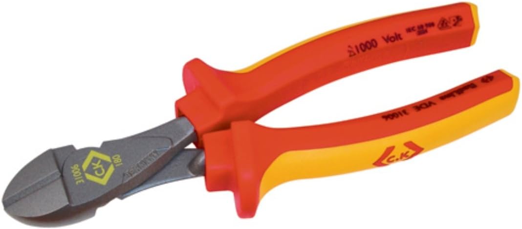C. K Tools 431006 RedLine VDE Insulated High Leverage Diagonal Cutting Pliers, 7-1/4-Inch OAL