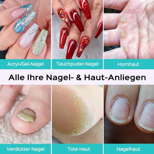 COSLUS Elektrische Nagelfräser für Gelnägel: 20000 u/Min Draht Einstellbare Geschwindigkeit and Drehrichtung Maniküre und Pediküre set，Nagelfeile Fräser für Gelnägel Acrylnägel (Lila)