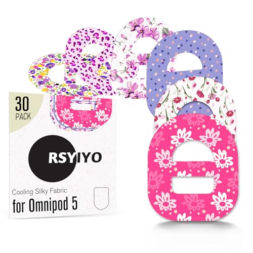 RSYIYO Waterproof Omnipod 5 Over Patches with Strap 30Pack Adhesive Patch for Omnipod 5 Dash Pods Flexible Insulin Pump Overlay Latex-Free Hypoallergenic 7+ Days Protection