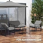 Outsunny Gartenmöbel-Set Stahl für 4 Personen Grau