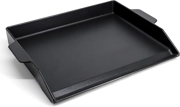 Criditpid Universal Large Cast Iron Cooking Griddle with Extra High Sidewalls for Gas Grills, Charcoal, 20 Inch Blackstone Griddle Pan Griddle Flat Top Grill Plate for 4 Burner Range Oven, 23" x 16"