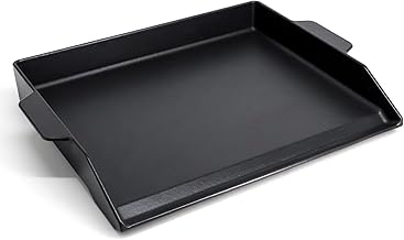Universal Large Cast Iron Cooking Griddle with Extra High Sidewalls for Gas Grills, Charcoal, 20 Inch Blackstone Griddle Pan Griddle Flat Top Grill Plate for 4 Burner Range Oven, 23" x 16"