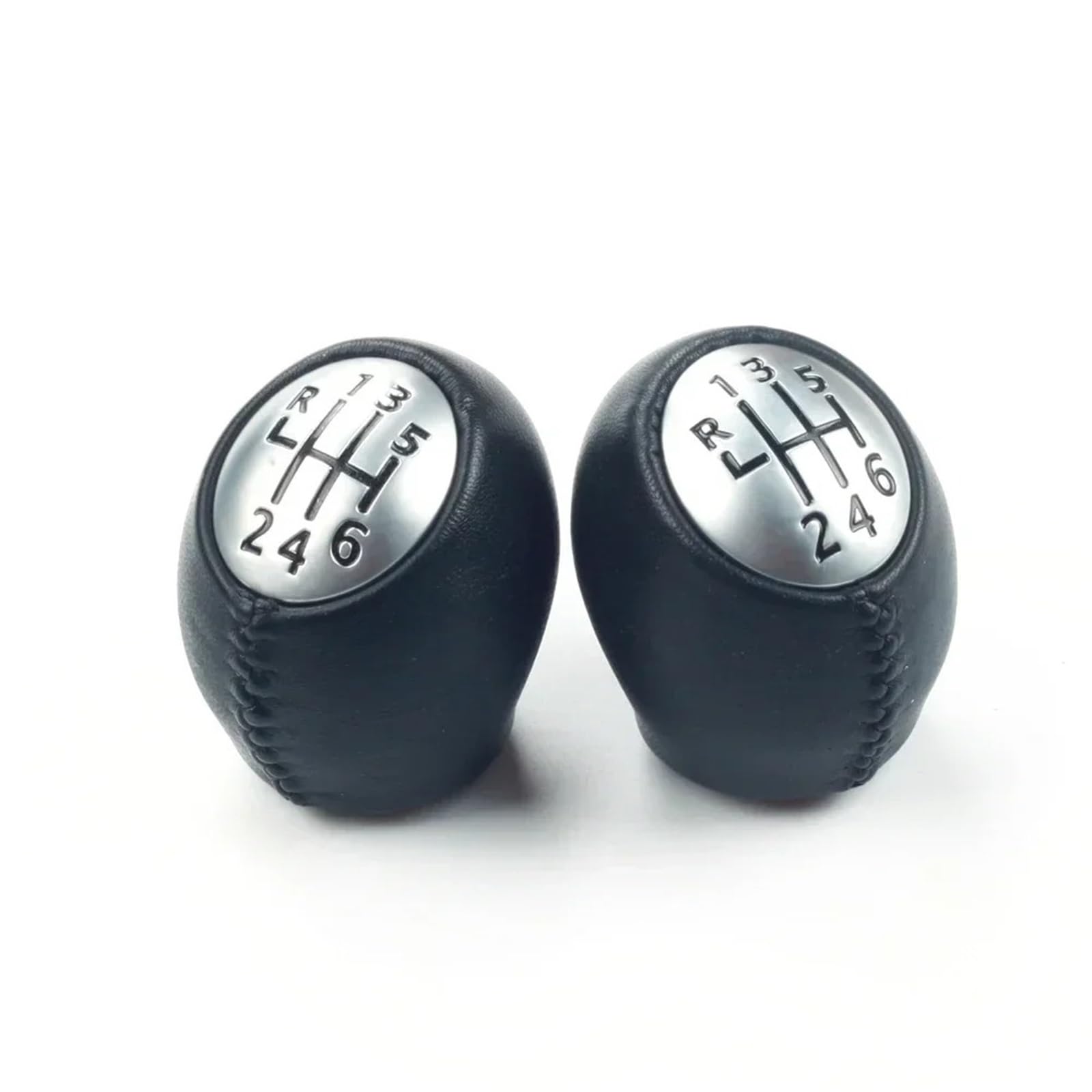 BWSDMZJQRT Car Gear Shifter Knob for Dacia Black 6 Speed Manual Gear Shift Stick Knob PU Leather Plastic