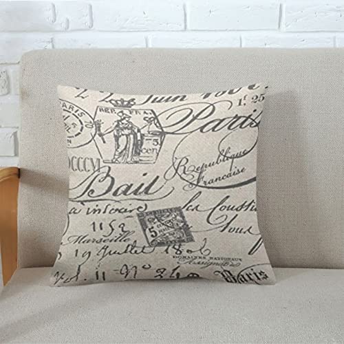 Gettoget French Script Pillow Cover For Sofa Or Bedroom Home Sofa Decorative Squares For Friend Girls Teens 18X18 In #TOP1