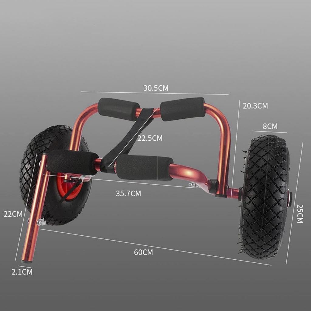kowaku Kayak Cart Kayak Trailer Folding Aluminum Tube 10 inch Solid Wheel Carrying Practical Adjustable Canoe Transport Cart Trolley