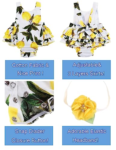 Image of PrinceSasa Baby Girl's Floral Print Ruffles Romper Summer Clothes