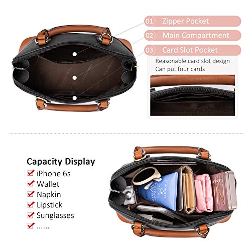 Image of LOVEVOOK Purse for Women Crossbody Bags Classic Double Zip Top Handle Dome Satchel Bag