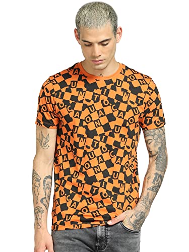 Image of Jack & Jones Men's Cotton Printed Regular Fit Crew Neck T-Shirt