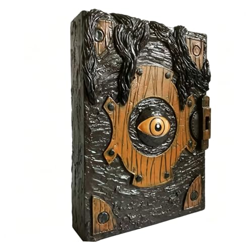 BAOFUYA Libro con Ornamenti, Diario in Rilievo con Occhi Grandi 3D, Casa Stregata, Decorazione di Halloween, Base Stabile Ponderata per Atmosfera da Scaffale Inquietante, Diario Gotico Scuro, (Libro
