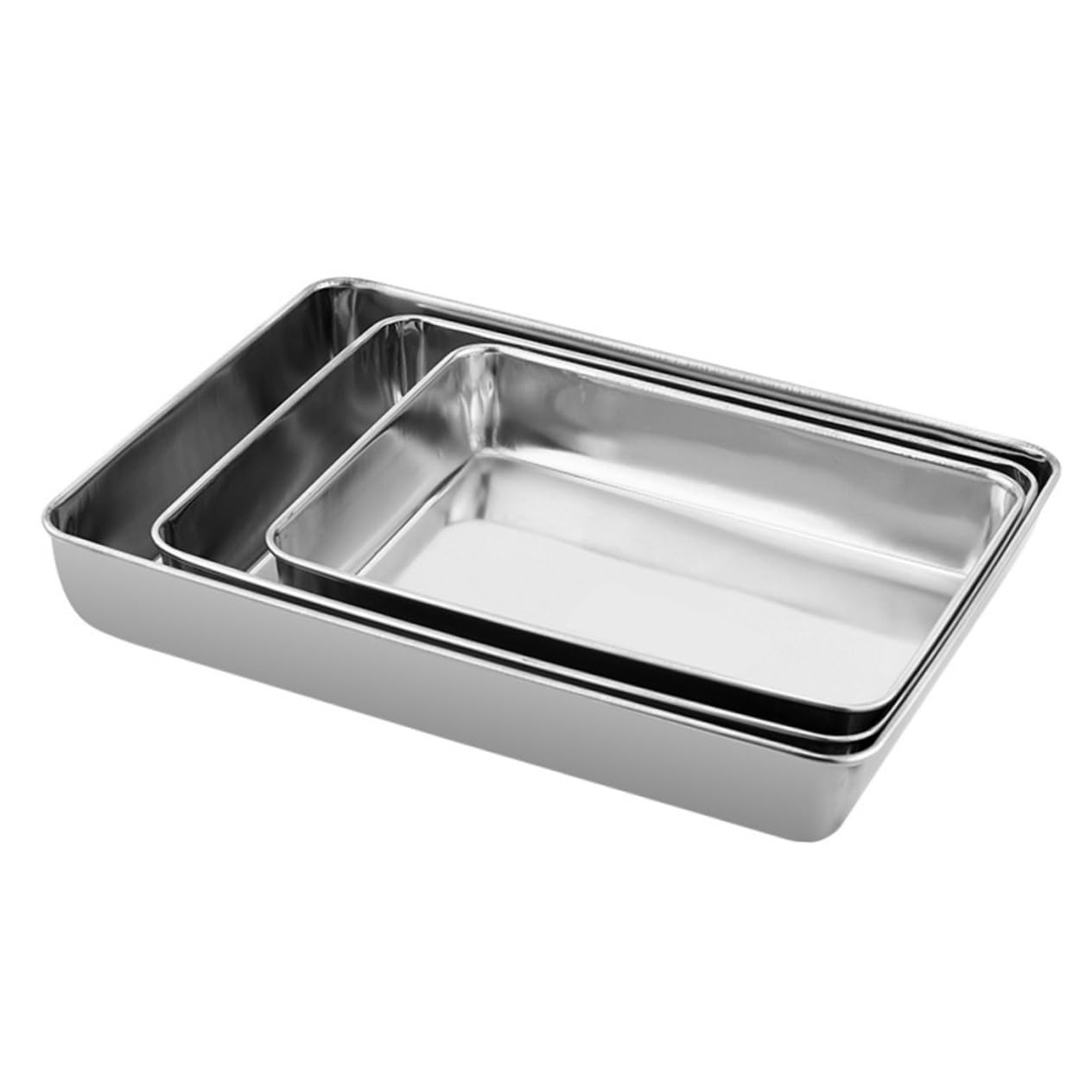Plateaux de présentation durables en acier inoxydable poli pour repas