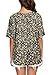IWOLLENCE Women's Floral Printed Waffle Knit Short Sleeve Shirts V Neck Button Down Tie Knot Blouse Loose Batwing Tops Summer