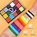 Drawdart Face Body Paint Kit, 15 Colors Face Painting Palette with 10 Pcs Artist Brushes| Facepaint Makeup Kit Ideal for Halloween SFX Cosplay Party Costume Makeup