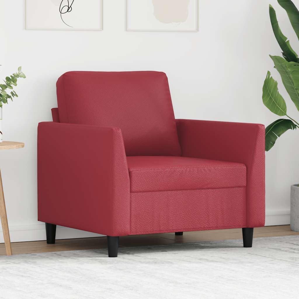 vidaXL Poltrona Rosso Vino 60 cm in Similpelle