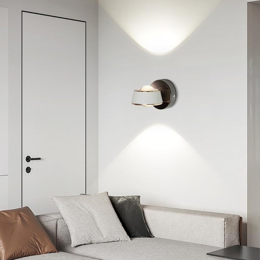 Kitchen Faucet Bedside Reading Lamp, Die-cast Aluminum Light with Lens Shade, Adjustable Lighting, Lamps 8W - 4000K, Nordic Wall Lights(White)