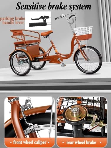 Triciclo con asiento trasero, 3 ruedas, para adultos miniatura 6