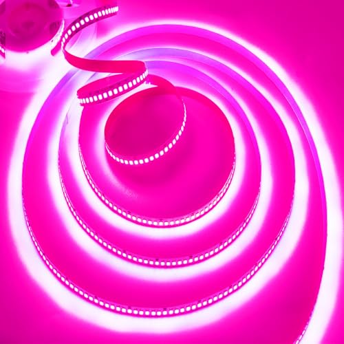 Image of LED Strip Lights,AC110-130V Dimmable 10000LM 16.4ft /5m SMD 2835 600 LEDs Waterproof IP44 LED Lights Strip Ribbon, More Brightness Than Low Voltage LED Strip Lights (Pink)