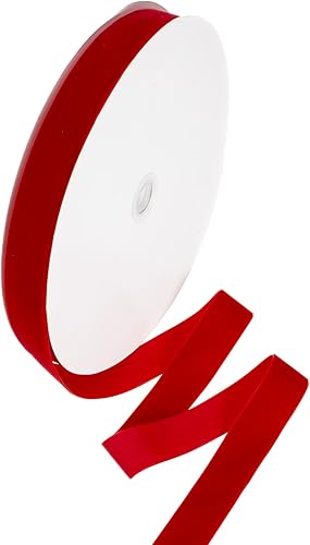 Cinta de terciopelo rojo, 1 pulgada x 25 yardas, ideal para gargantilla, envoltura de regalos, manualidades y decoraciones