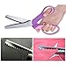 JISTL Professional Stainless Steel Dressmaking Sewing Craft Scissors, 9.3 inches Handled Pinking Shears (Purple)