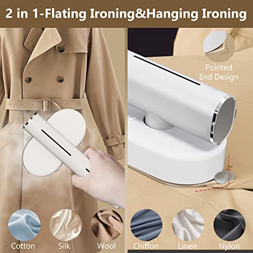 Steamer For Clothes,1200W 2-In-1 Small Handheld Portable Travel Clothes Steamer,Mini Steam Iron For Travel And Home,White Garment Steamer #TOP3