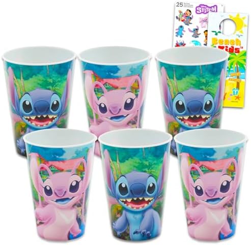 Stitch Party Favor Cups 6 Pack Reusable 15 Oz Tumblers for Kids Bundle image 5