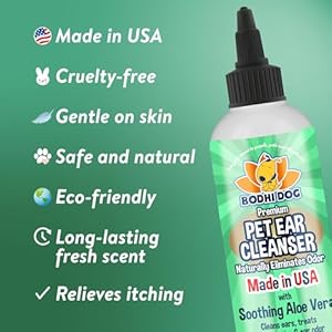 Bodhi Dog Ear Cleaner Solution for Dogs and Cats | Aloe Vera Cleaning for Ear | Gentle Cleanser for Ears