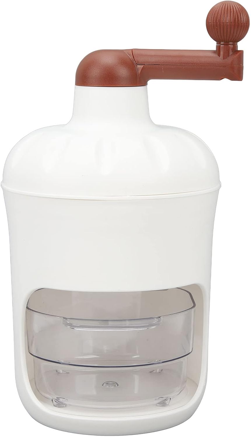 Hand Crank Ice Crusher Manual Shaved Ice Maker, Food Grade Material Snow Cone Machine, Easy to Operate and Carry, Multi Function Use for Smoothies and Frozen Drinks, Fast