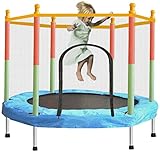 Toddler Trampoline with Enclosure Safety Net, SZBOB Indoor Outdoor Small Trampoline for Kids, 55 in/4.6 ft Baby Trampoline Round Jumping Table Mat Capacity 110lbs Kid Trampoline with Built-in Zipper