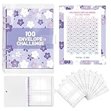 GWEOR 100 Envelope Savings Challenge, Libro del Risparmio A5, Agenda Risparmio Soldi con Buste, Budget Planner...