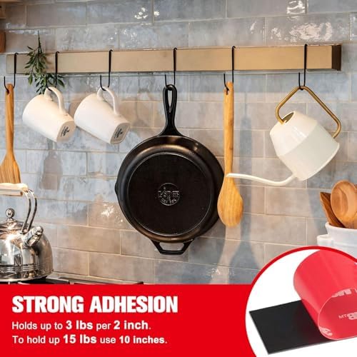Double Sided Tape Heavy Duty, Adhesive Mounting Tape Waterproof, 16.4 FT x 0.94 in, Strong Foam Tape for Walls, Automotive, Home Office Decor - 2