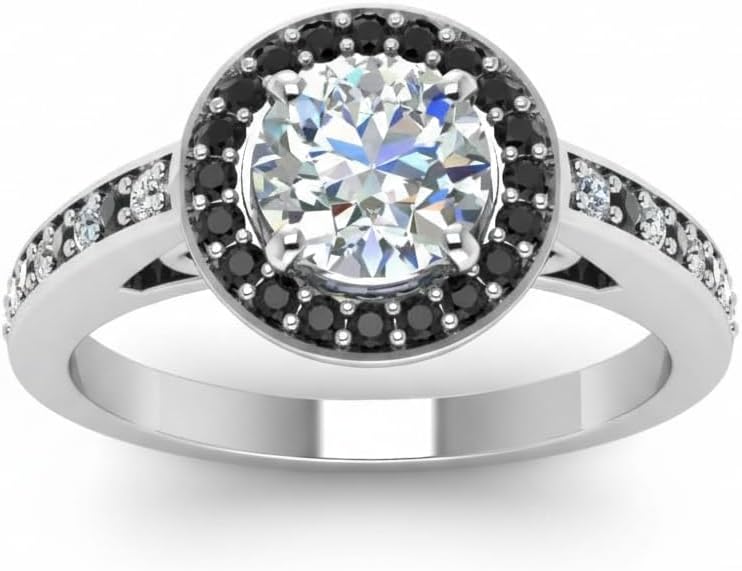 Choose Your Gemstone Petite Halo Pave Diamond CZ Ring Sterling Silver Round Shape Halo Engagement Rings Everyday Jewelry Wedding Jewelry Handmade Gifts for Wife US Size 4 to 12
