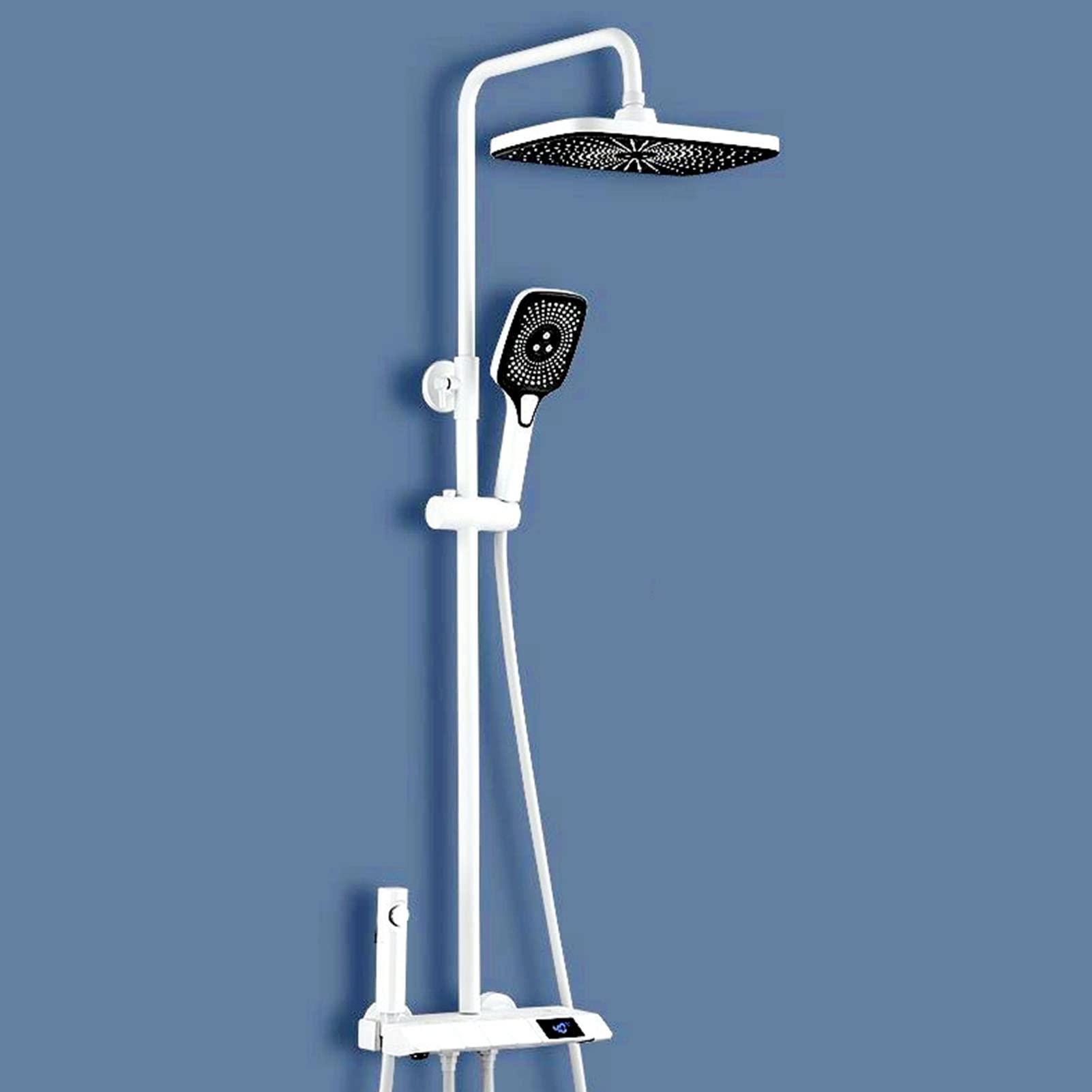 Pommeau de douche à effet pluie avec douchette et bec de baignoire
