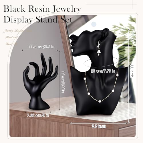 image for Yalikop 2 Pcs Resin Jewelry Mannequin Display Set Including Boutique B