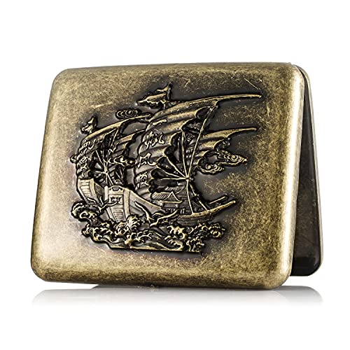 Retro Zigarettenetui Vintage Metall Zigarettenschachtel für 20 Zigaretten Zigarettenbox Edelstahl Zigarettenetui 20 zigaretten Cigarette case Zigarettencase für Männer Frauen Damen Herren (yi fan)) Cover