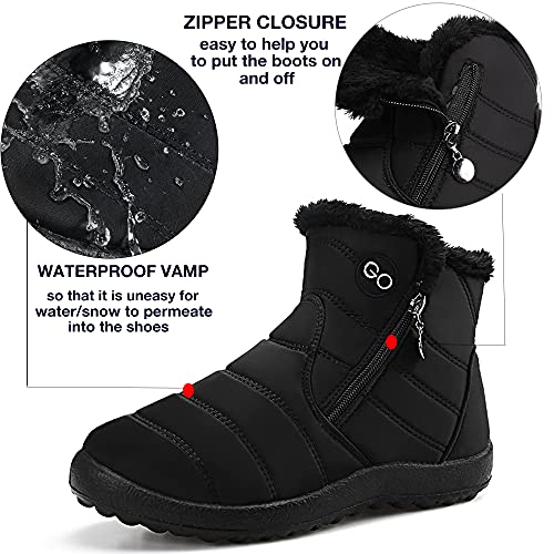 Harence Snow Boots For Women Winter Boot With Comfortable Warm Fur Lined Ankle Booties Outdoor Slip On Waterproof Short Boots #TOP3