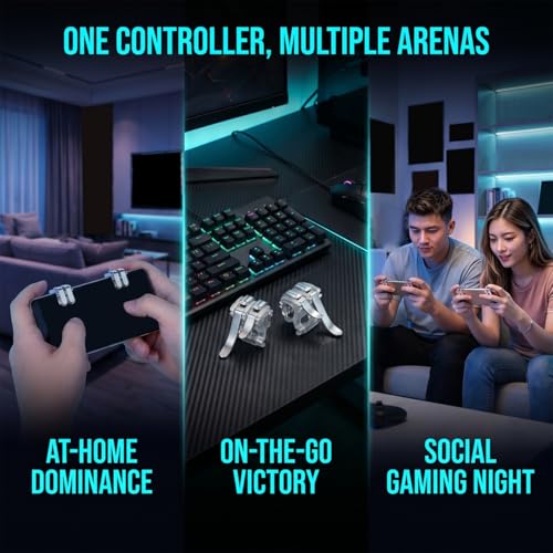 Image of Ciieeo Phone Triggers for Gaming Mobile Game Controller Pair Silver Game Trigger Handle Accessories Lightweight Gaming Controller for Precise Controls Compatible with Multiple Phone Models