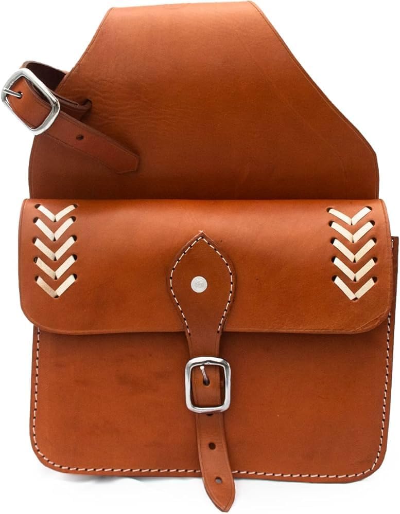 Premium Western Leather Saddle Bag for Horse Carrier Equestrian Western Horse Saddle Bag Size- Medium. Model-N0-53