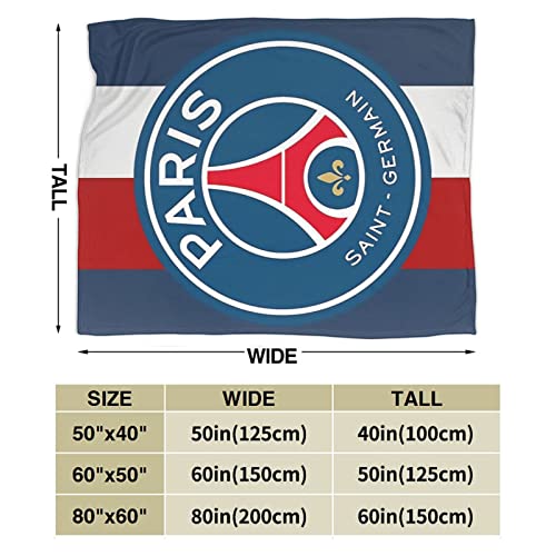 Paris Saint Germain Flannel Blanket Lightweight Cozy Bed Blankets Soft Throw Blanket Fit Couch Sofa Suitable For All Season 60"X50" #TOP19