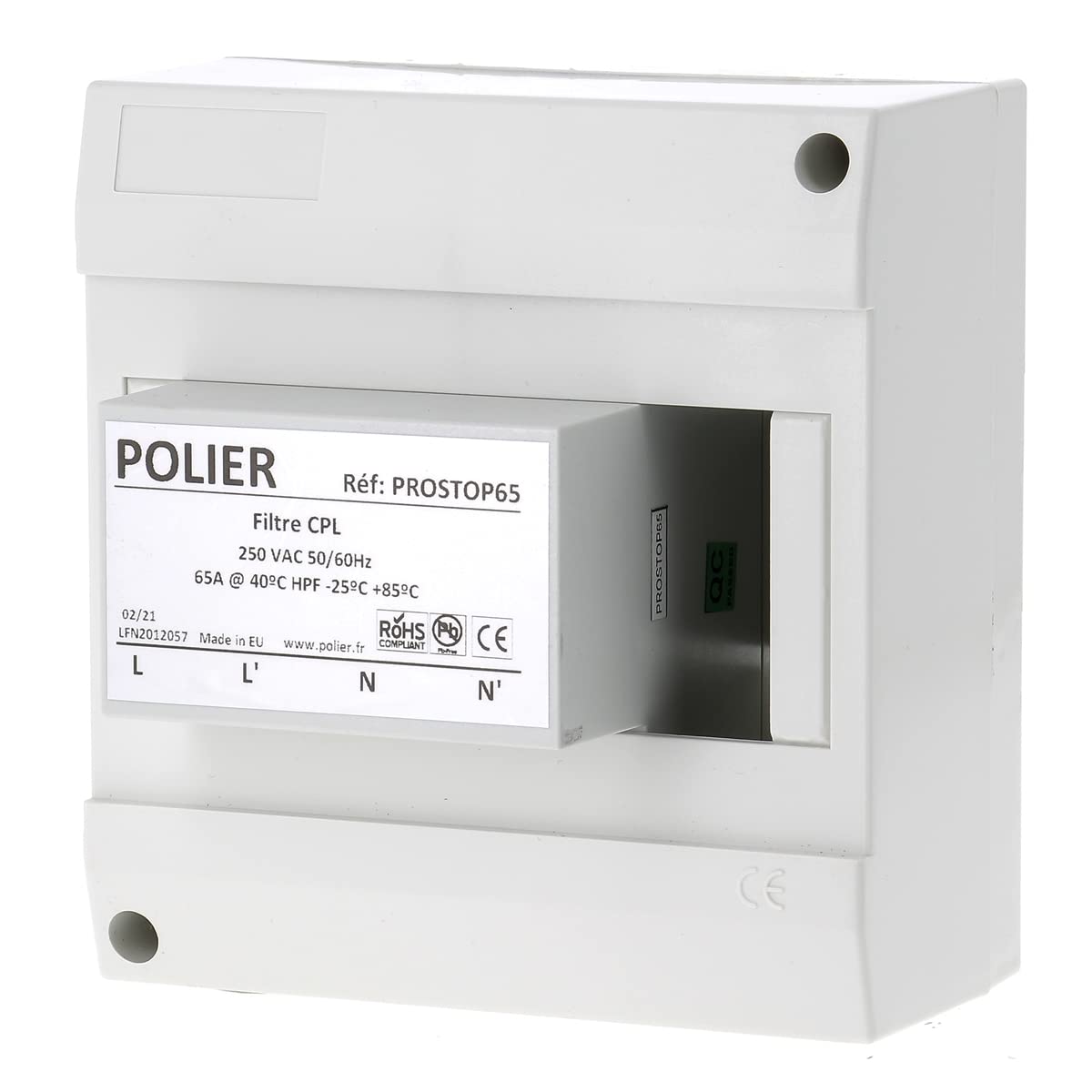 POLIER - PROSTOP : Filtre CPL Linky -40dB - Bande CENELEC A, B, C et D (EN50065-1) - 65 A