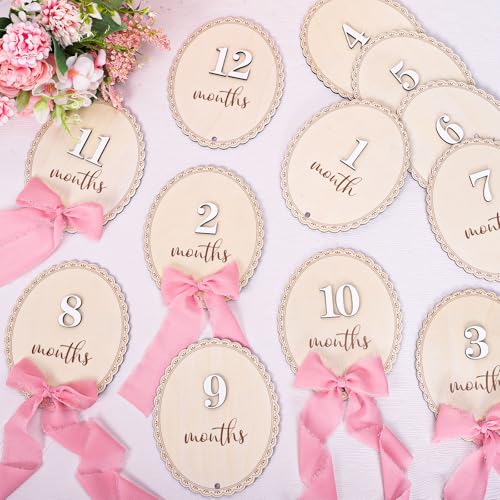 Cartes mensuelles bébé en bois pour immortaliser les étapes de la grossesse et la naissance