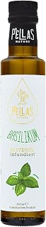 Pellas Nature Olivenöl Extra Vergine mit Basilikum - Olivenöl kaltgepresst, Testsieger aus Griechenland, OK-Kosher, ohne Zusatzstoffe, 250ml Ölflasche